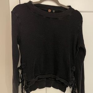 Black Free People Long Sleeve Top